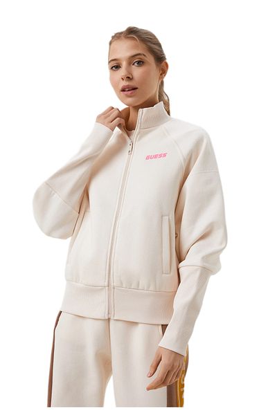 Guess Hanorac de damă ADRIANNA FULL ZIP SW bej