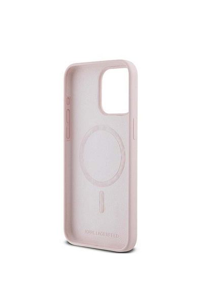 Karl Lagerfeld Carcasă pentru iPhone 15 Pro, silicon Magsafe, - roz