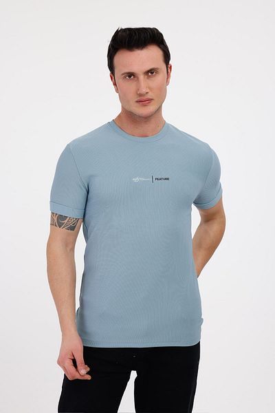 Decas Βαμβακερό μπλουζάκι FUTURE Crew Neck - Μπλε