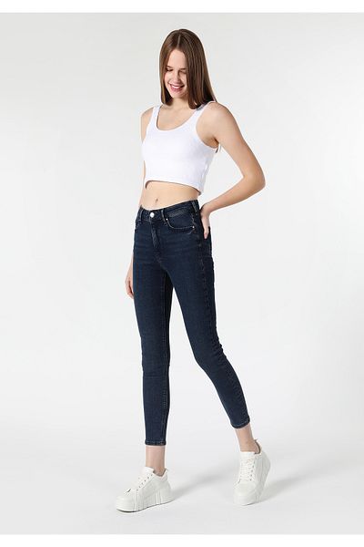 Colin's Skinny Fit Mid Waist Skinny Leg Women's Indigo Jean Trousers