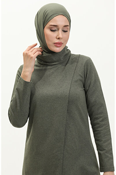 sefamerve 3043-06 Model Khaki Turtleneck Tracksuit Set