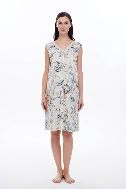 Hays Kadın Viskon Kolsuz Patlı Dantel Detaylı Gecelik