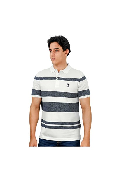 Giordano Men's Lion Embroidery Stripe Polo