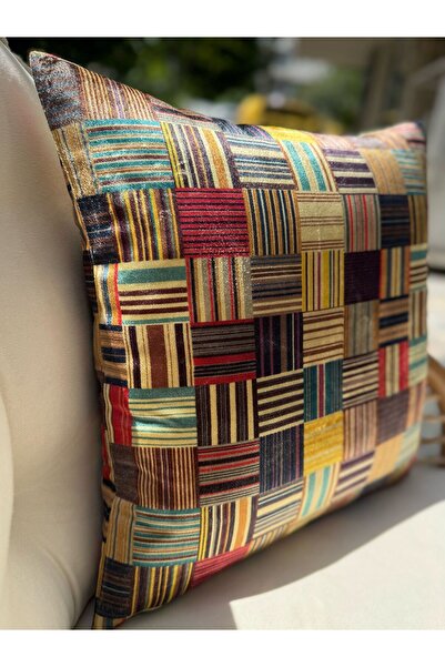 conthes Mülhem Modeli VERZASCA Koleksiyonundan 45×45 ve 35×50 Ölçülerinde Peçvörk Kırlent Kılıfı