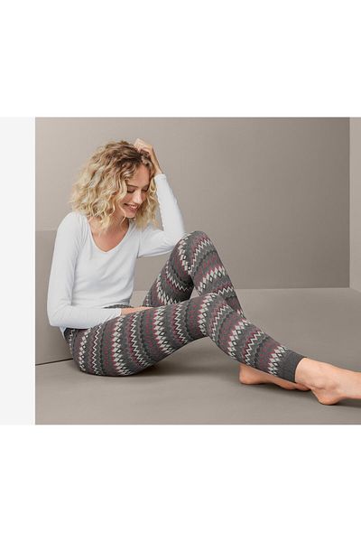 Tchibo Women Knitted Leggings, Grey Combo