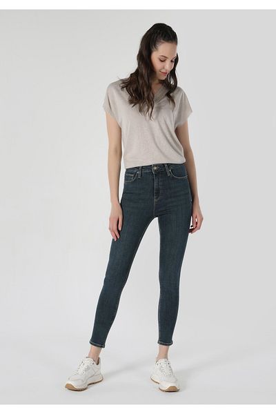 Colin's 760 Dıana Skinny Fit Pantaloni de damă cu talie înaltă, cu picioare înguste, albaștri