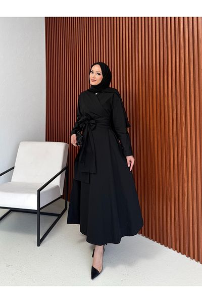 Melike Tatar Tie-Up Poplin Dress 3-2555