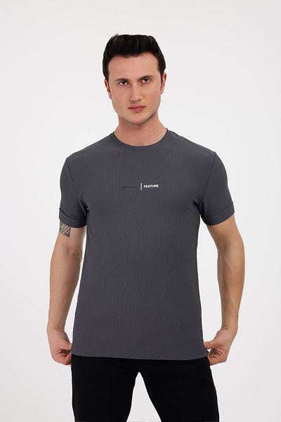 Decas Βαμβακερό μπλουζάκι FUTURE Crew Neck - Anthracite