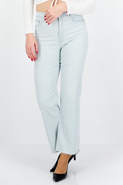 Replay Women Regular Fit High Waist Wash Stretchable Denim, Light Blue