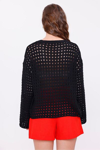 Figo Openwork Knitwear Women's Blouse