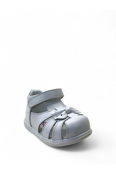 Tuğba Ortopedi 327 Orthopedic 100% Genuine Leather Baby Girl White Corset First Step Shoes