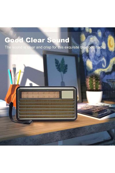 Denx راديو عالي الدقة، FM/AM/SW، مشغل USB/TF/BT، بطارية قابلة لإعادة الشحن