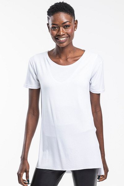 The Base Tricou de damă, alb, din țesătură de viscoză, cu decolteu rotund
