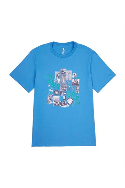 converse Tricou bărbătesc Vintage Collage Tee albastru