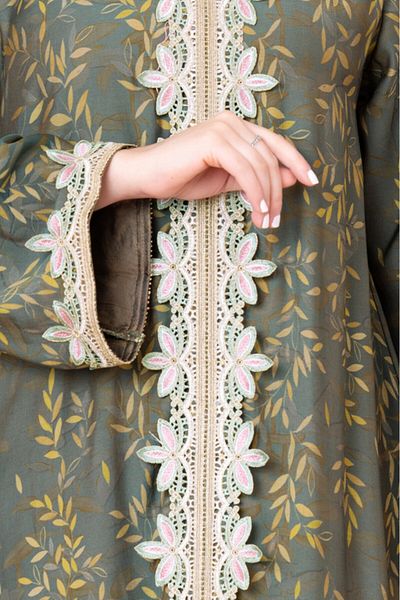 IKKXA Modern Embroidered Printed Jalabiya