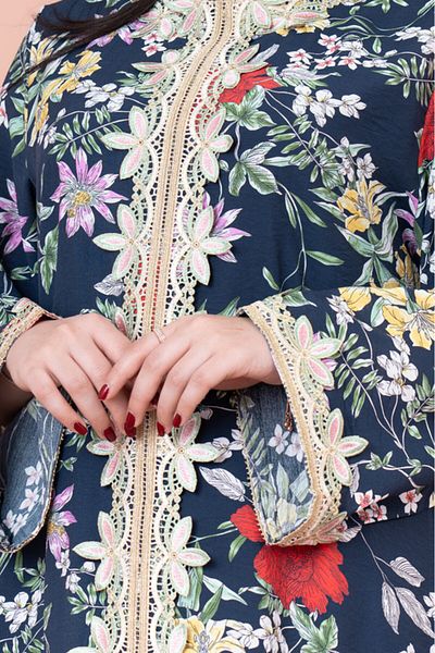 IKKXA Modern Embroidered Printed Jalabiya