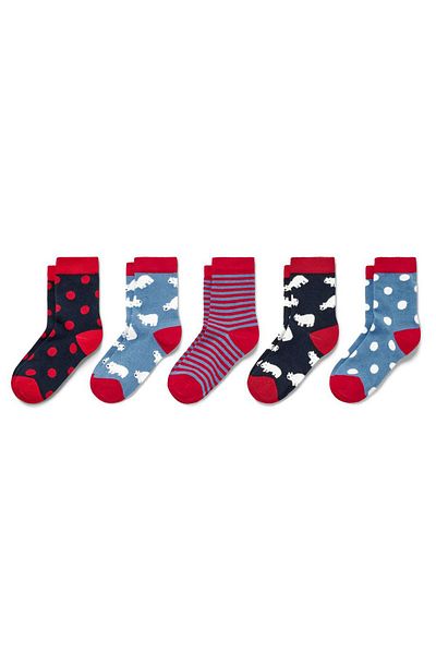 Tchibo Toddlers Boy 5 Pairs Graphic Socks, Red