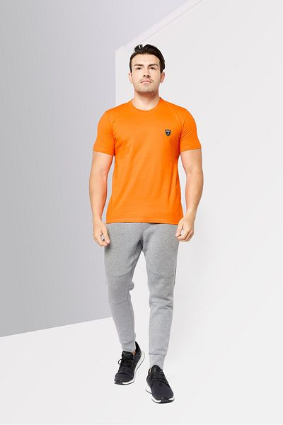 Lamborghini Men Sportswear Fit Short Sleeve Outdoor T-Shirt, Orange