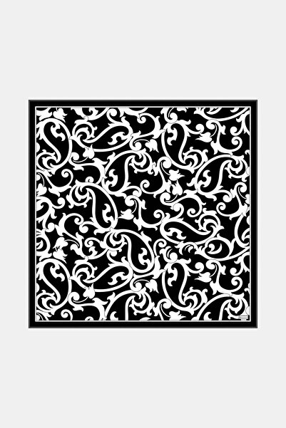 Vakko Eșarfă din mătase twill - 2688-73 Negru Alb