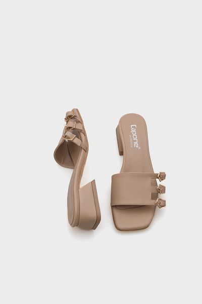 Capone Outfitters Papuci de damă Lesley cu toc scurt, cu vârf tocit, cu cataramă