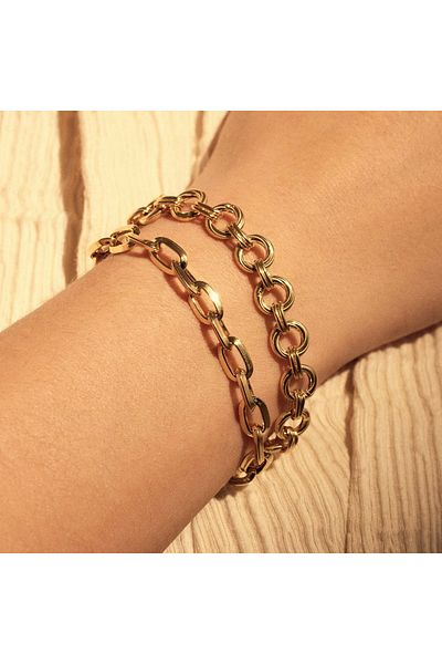 1'ASLAN Parte Di Me Bibbiena Poppi Lucia 925 Sterling Silber Vergoldete Link Armband Pdm32130