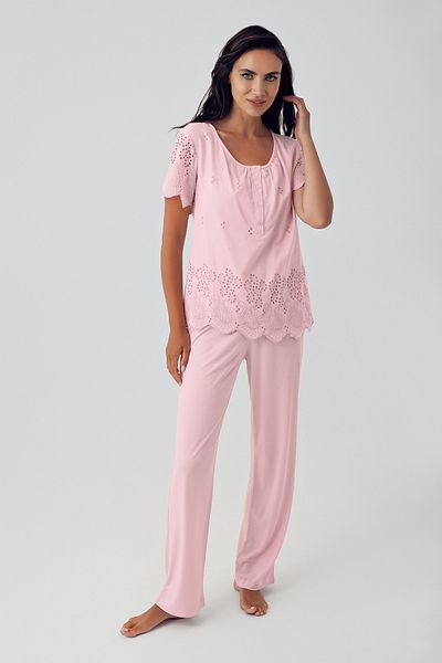 Artış Powder Cotton Voile Maternity Pajamas Set-10215