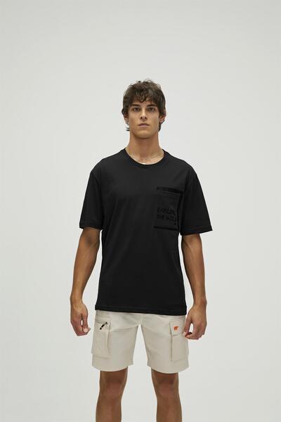 Bad Bear 22.01.07.044-C01 Explore Erkek Tişört Siyah