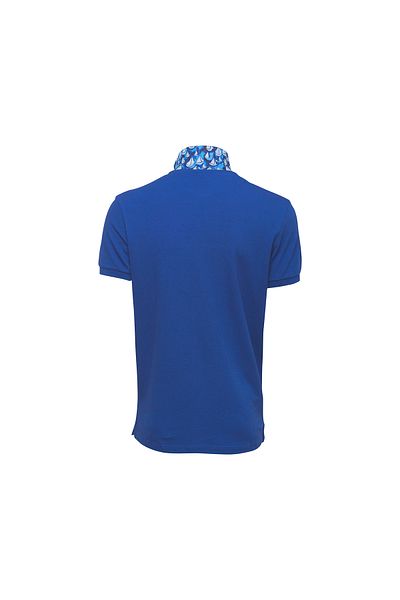 ANEMOSS Blue Sailboat Men's Polo Collar T-shirt, L