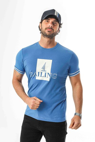 Tony Montana Μπλουζάκι Sail Collection Crew Neck με στάμπα-MSL-2259