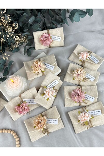 Armoni 50 Adet Keten Kese Kokulu Sabun Düğün Nişan Söz Kına Parti Baby Shower