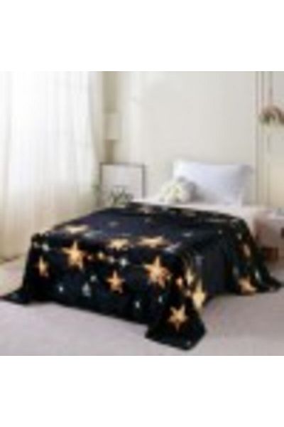 Pucioasa Patura cocolino neagra cu stelute 200x230cm