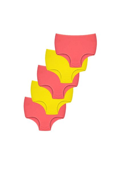 BEGATEKS Women's Panties 5 Pack - High Waist, Comfortable Underwear, Cotton Fabric, 3 Color Options