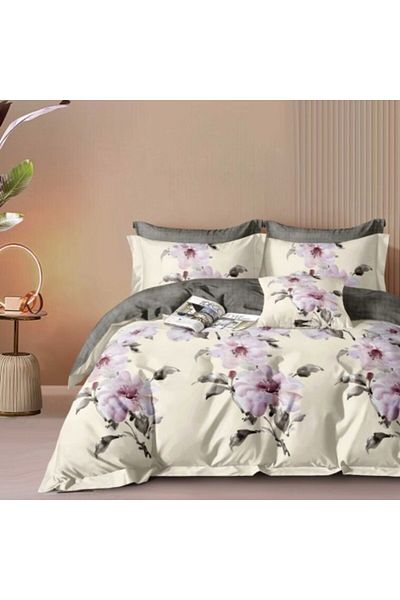 Pucioasa Double Bed Linen with Pastel Pink Flowers