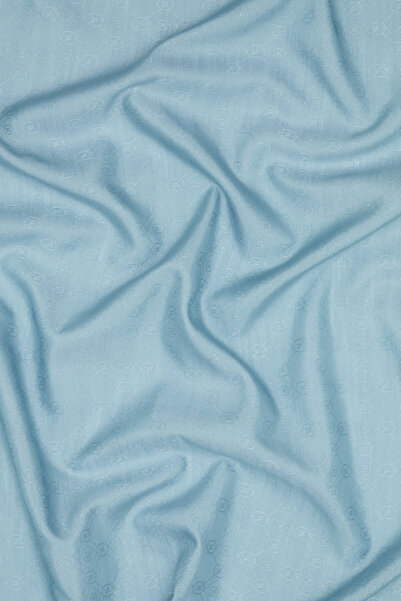 Vakko Cotton Silk Scarf - New Hologram - Metallic Blue