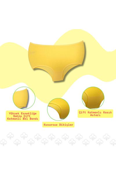 BEGATEKS Women's Panties 5 Pack - High Waist, Comfortable Underwear, Cotton Fabric, 3 Color Options