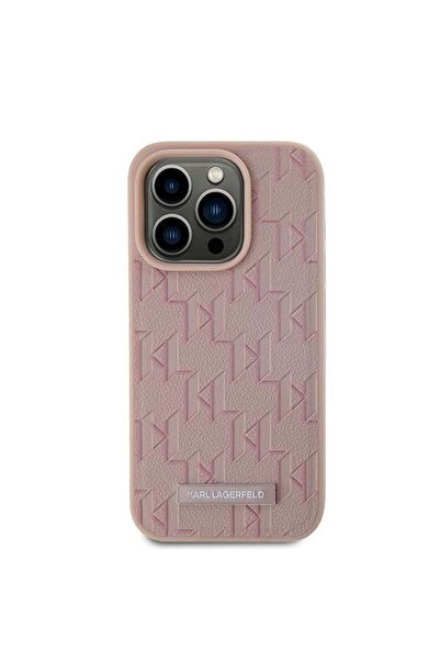 Karl Lagerfeld Husă pentru iPhone 15 Pro Max din piele MagSafe, Karl Lagerfeld - Roz