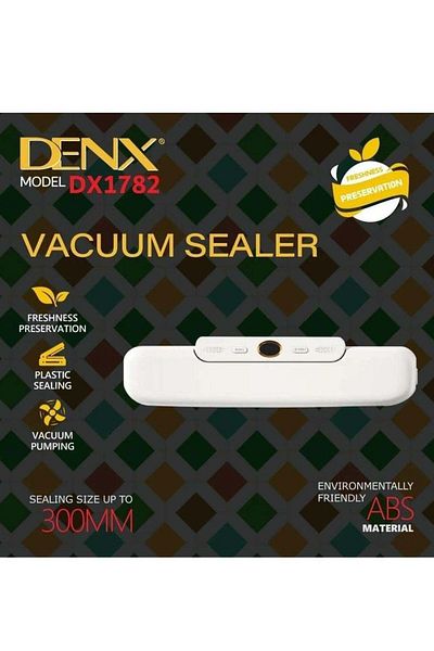 Denx آلة غلق الفراغ بقوة 120 واط ودرجة فراغ 60 كيلو باسكال مع نظام إيقاف تشغيل تلقائي لحفظ الطعام