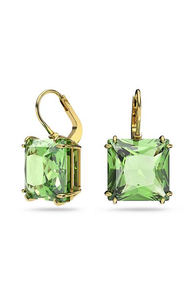 Swarovski Goldfarbene Ohrhänger Mit Grüne Kristal 5636564