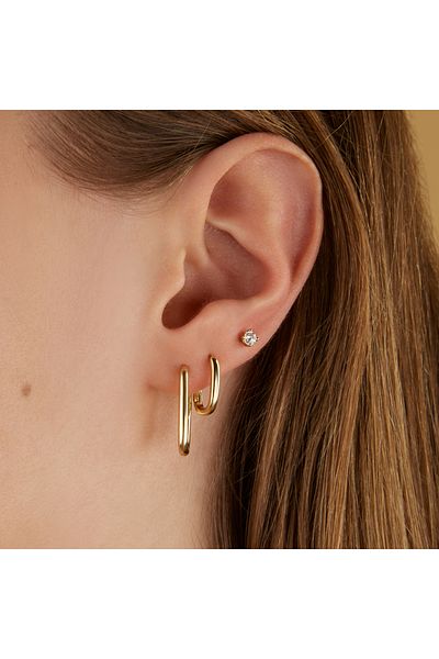 100de100Gübre Karma 925 Sterling Silberen Goldfarbene Sun Kissed Earparty Epv06gp