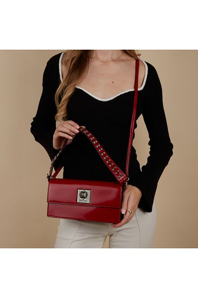 Just Cavalli Metal Studs Damen Schultertasche Rot 75ra4bd5-zs967-527