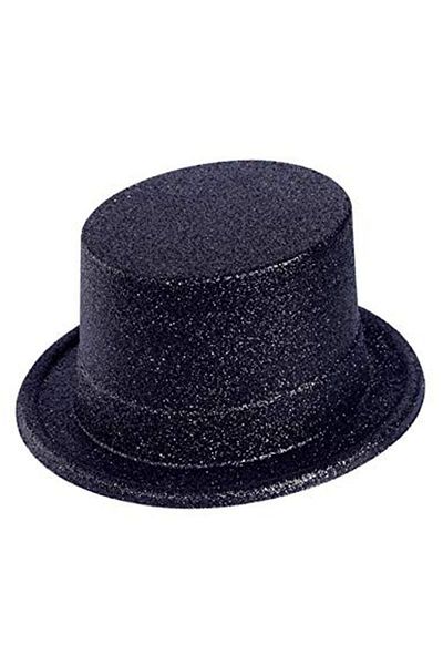 Skygo Black Color Long Plastic Glitter Party Hat
