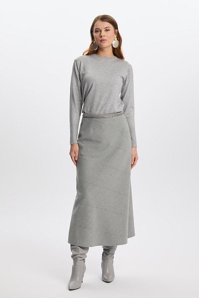 Zühre Crew Neck Gray Knitwear Sweater B-0122
