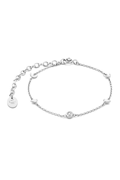 Violet Hamden Luna 925 Sterling Silbernes Armband mit Monden und Weißem Zirko...