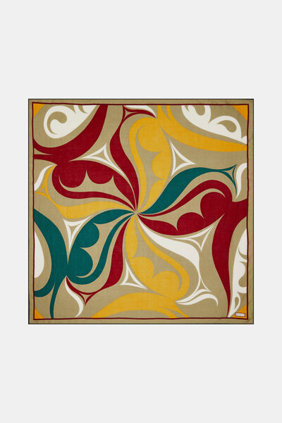 Vakko GEOMETRİK DESENLİ İPEK EŞARP