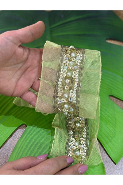 Gönülden Tasarım 53X4 CM Vez od šljokica i perli za šivanje, dodatak za odeću...