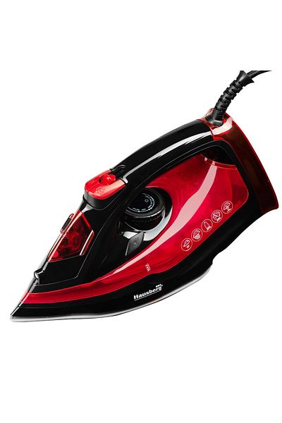Hausberg Iron Hb-7840rs, Ceramic, Self-cleaning, Anti-scale, 300ml, 2400-2800w, Black/red