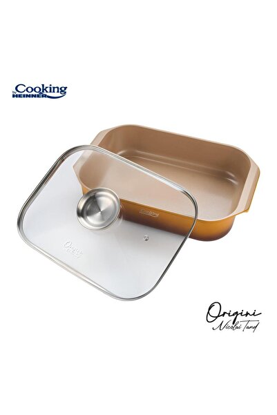 Cooking by Heinner Nicolai Tand roaster tray with lid, size 39x26x8.5 cm, 6 l, ceramic coating