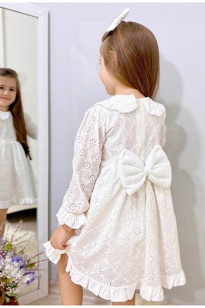 Pinkitokids Ece Scalloped Girl's Dress-Long