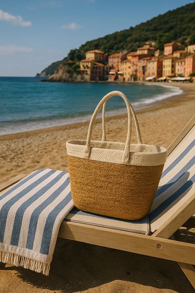 Arma House Large Size Natural Straw Beach Bag