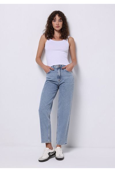 Colin's Straight Fit High Waist Straight Leg Women's Indigo Jean Trousers